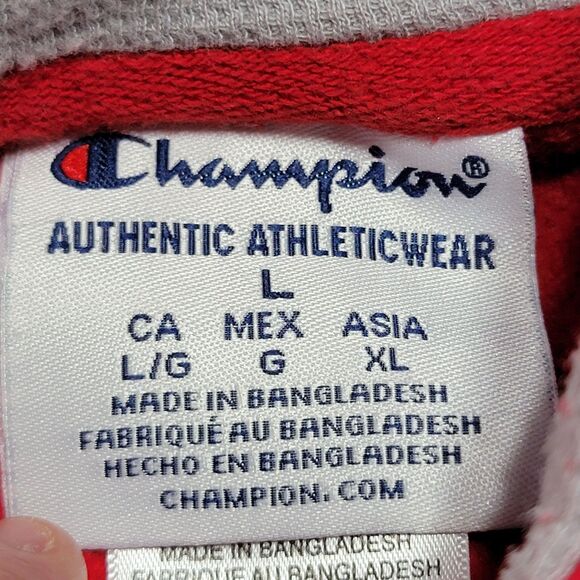 Champion LS Red Unisex Hoodie "UH Houston" - Size Large - Picture 4 of 6